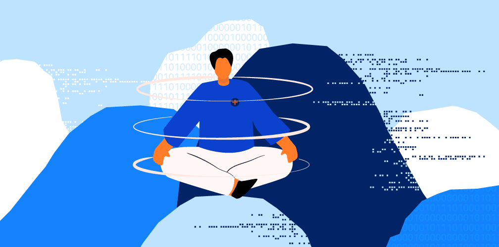 illustrated meditating man