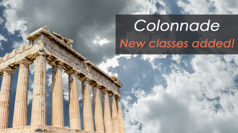 New Colonnade courses