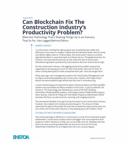 Can Blockchain Fix The Construction Industry's Productivity Problem?